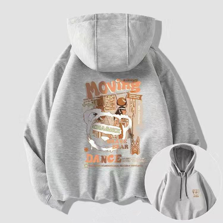 Printed Loose Casual Trend Young Men's Hoodie