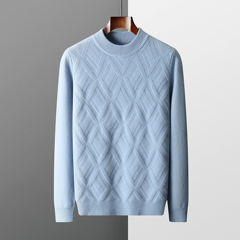 Woolen Men's Half Turtleneck Thickened Sweater