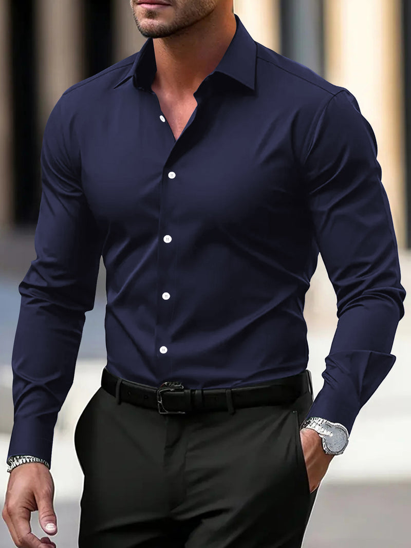 Men's Long Sleeve Business Formal Slim Fit Shirt
