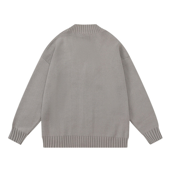 Spring And Autumn American V-neck Knitted Cardigan Sweater
