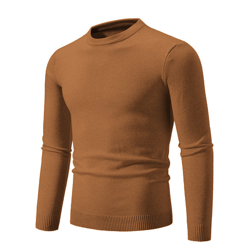 Autumn Thin Round Neck Long Sleeve Sweater men