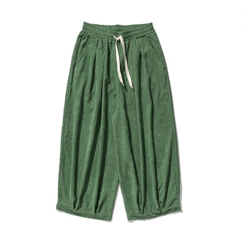 Men's Loose Casual Japanese Workwear Corduroy Harem Wide-leg Trousers