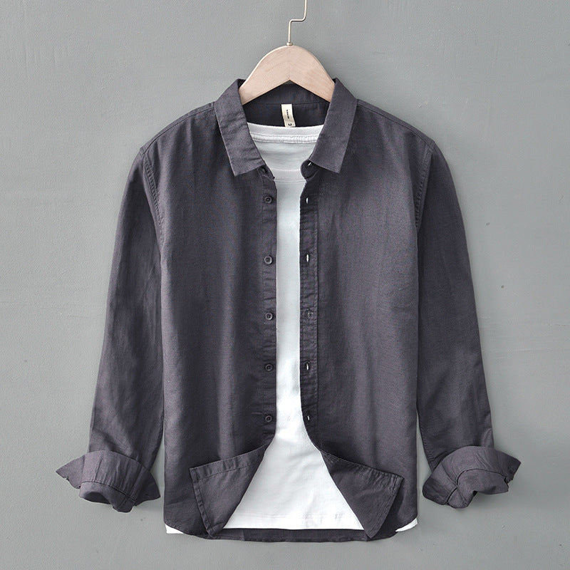 Spring And Summer Cotton Linen Long Sleeve shirt