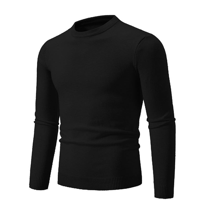 Autumn Thin Round Neck Long Sleeve Sweater men