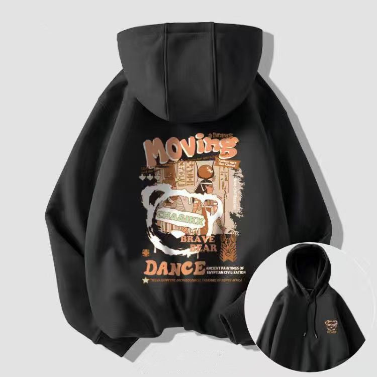 Printed Loose Casual Trend Young Men's Hoodie