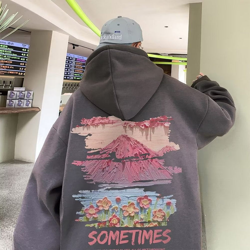 American Retro Hooded Sweater for couples