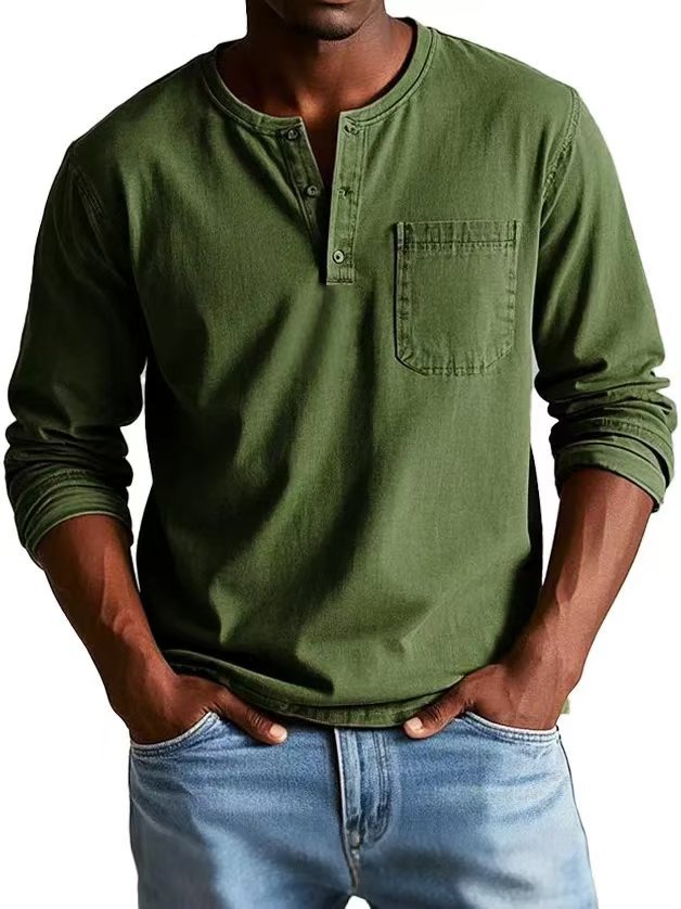 Men's Autumn And Winter Round Neck T-shirt Slim Fit T-shirt