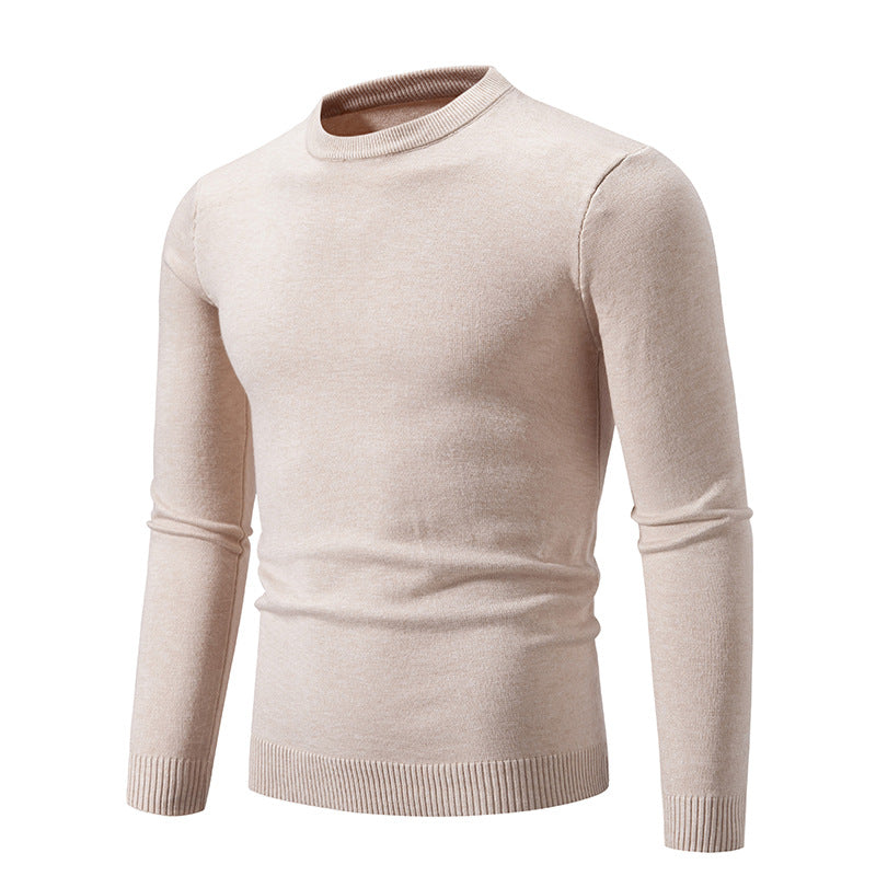 Autumn Thin Round Neck Long Sleeve Sweater men