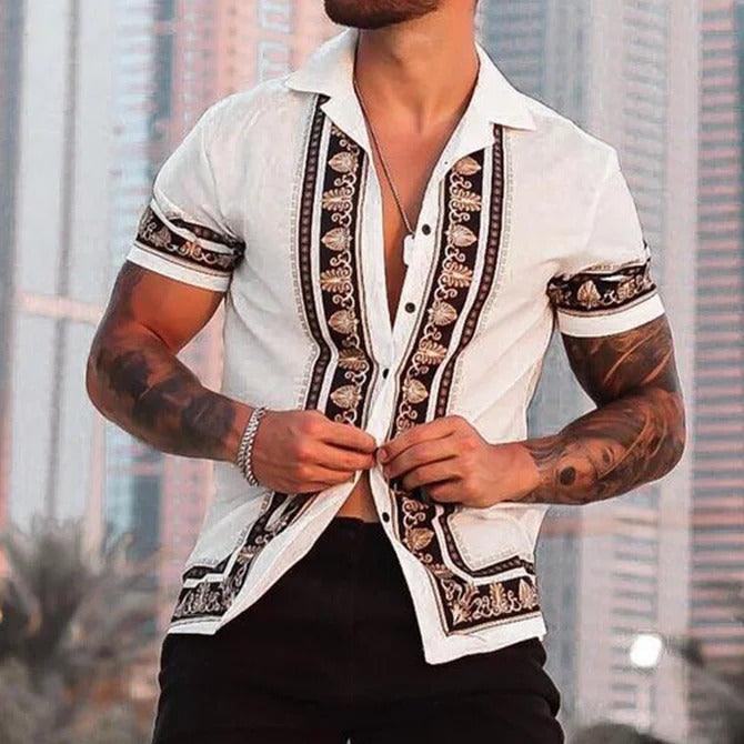 Lapel Cardigan Casual Short Sleeve shirt