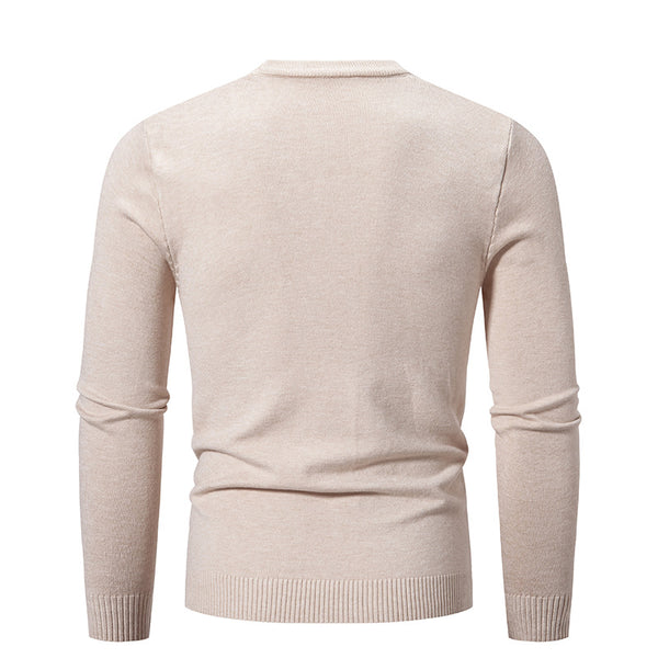 Autumn Thin Round Neck Long Sleeve Sweater men