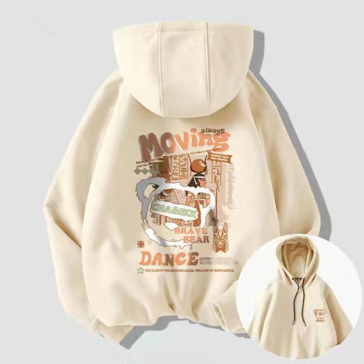 Printed Loose Casual Trend Young Men's Hoodie
