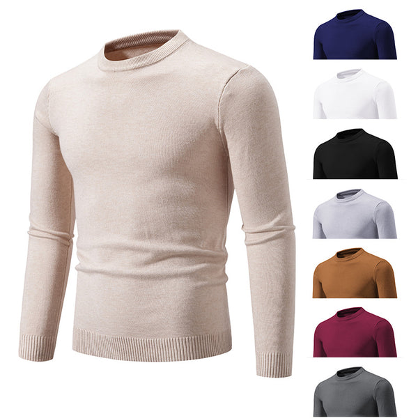Autumn Thin Round Neck Long Sleeve Sweater men