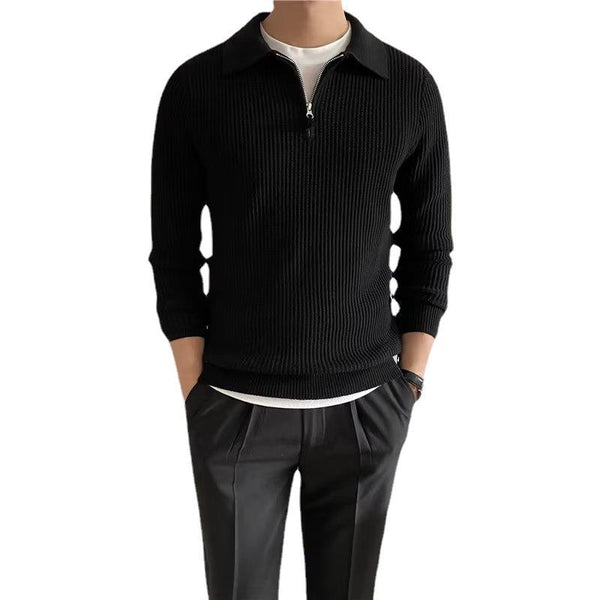 Men's All-match Solid Color Pullover Sweater