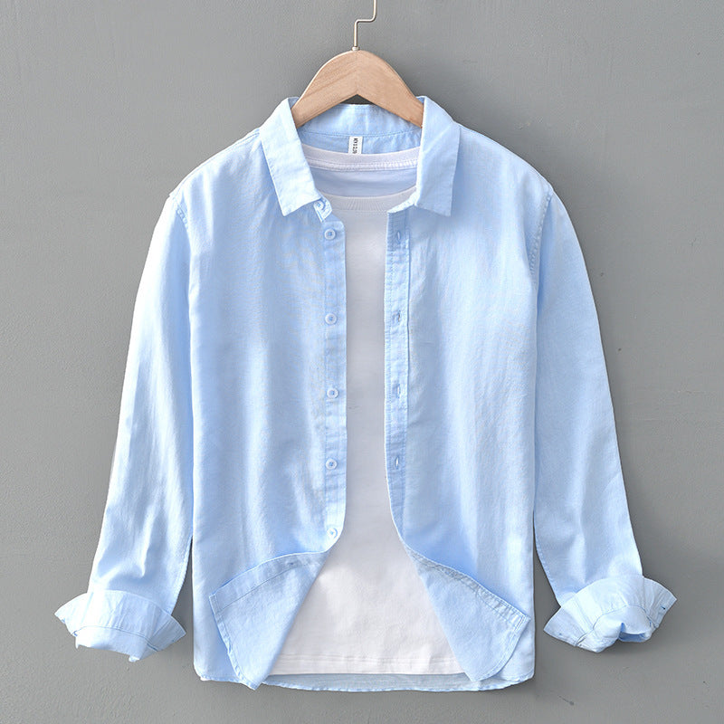 Spring And Summer Cotton Linen Long Sleeve shirt