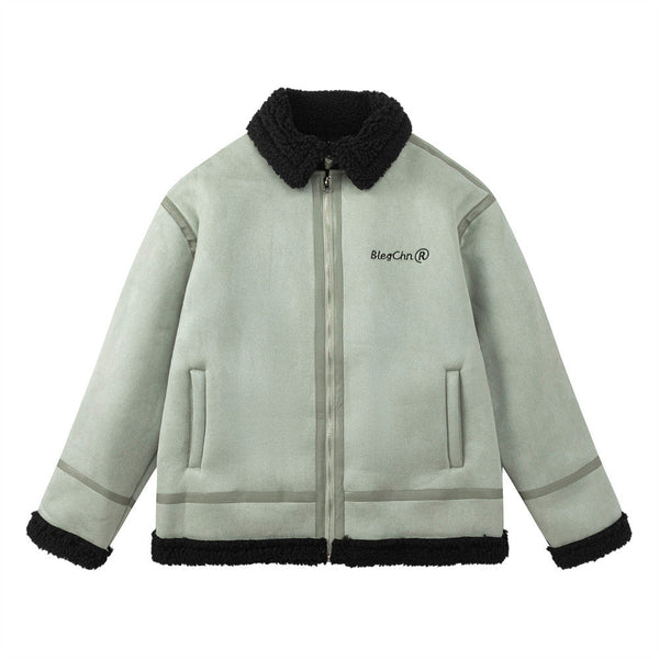 American Style Loose Casual Fleece-lined Lamb Wool Cotton-padded Jacket