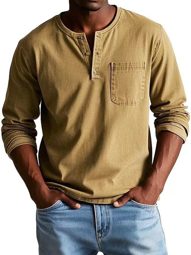 Men's Autumn And Winter Round Neck T-shirt Slim Fit T-shirt
