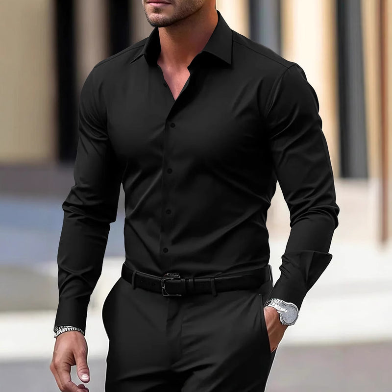 Men's Long Sleeve Business Formal Slim Fit Shirt