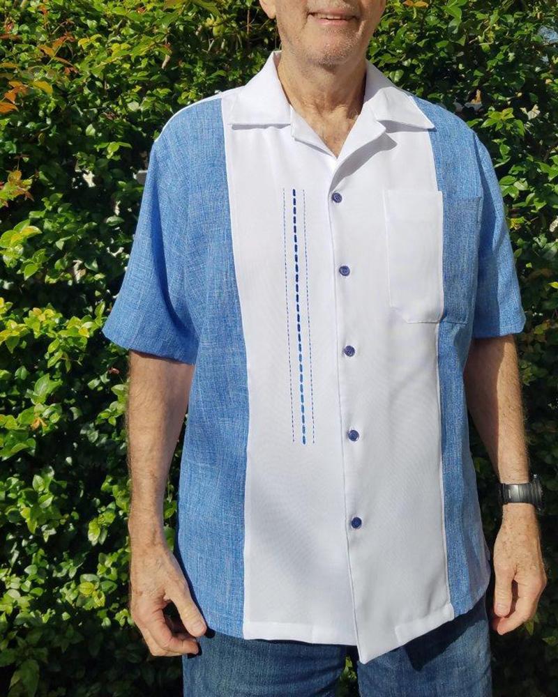 Lapel Cardigan Casual Short Sleeve shirt