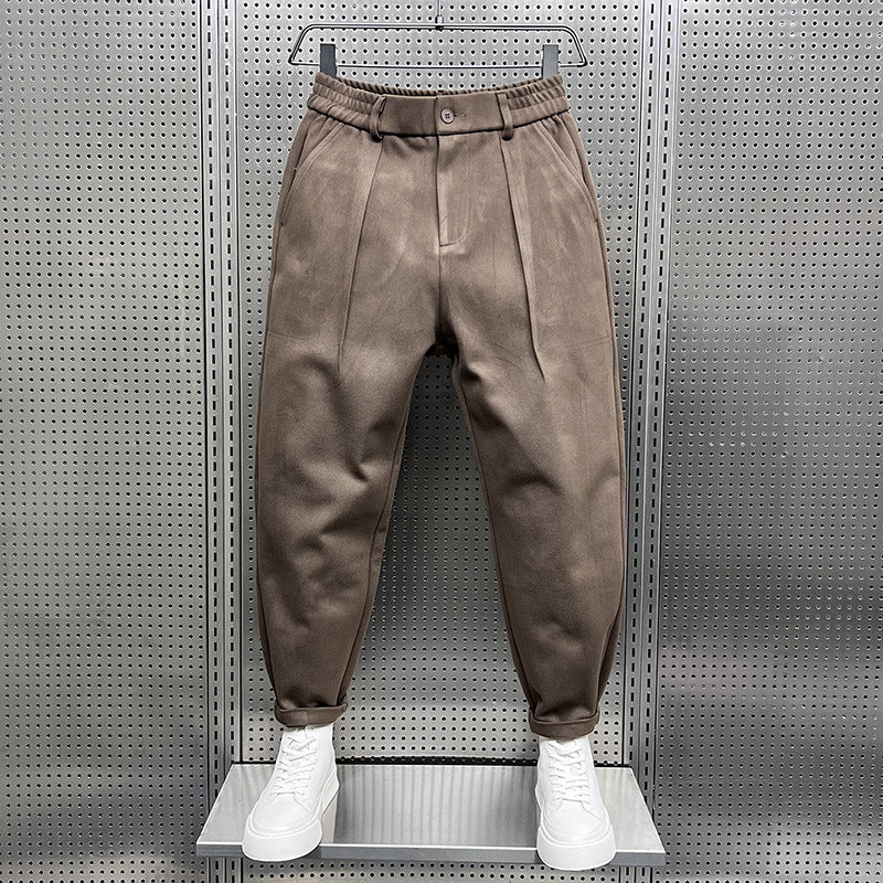 Autumn And Winter Draping Woolen Wide-leg Pants Men
