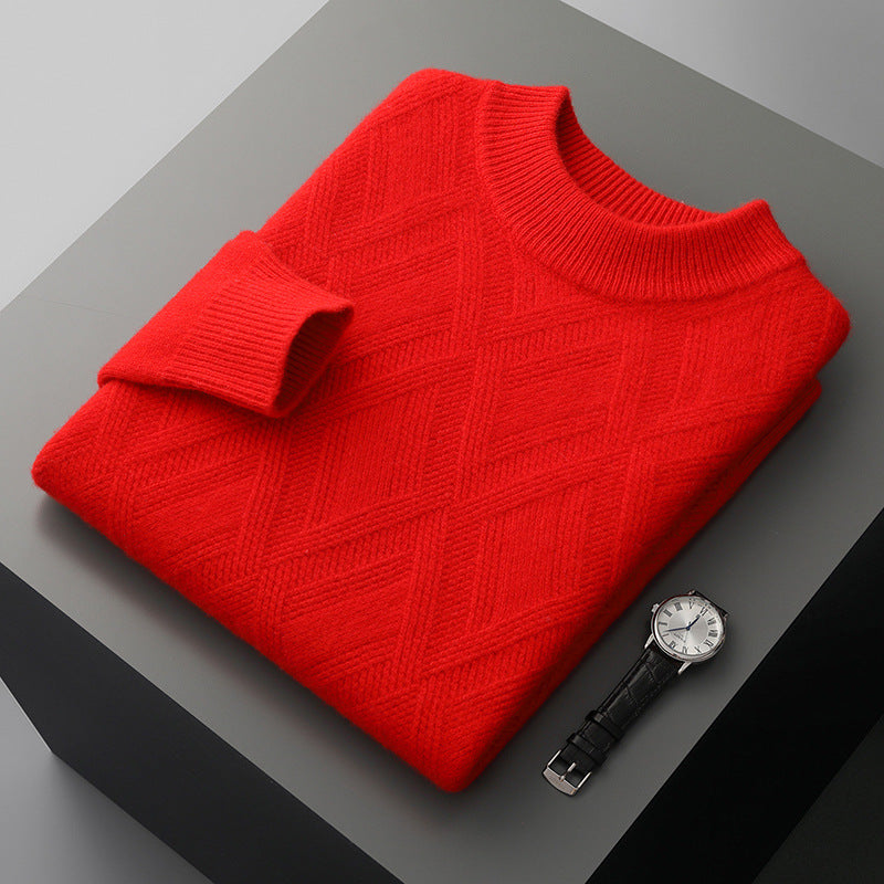 Woolen Men's Half Turtleneck Thickened Sweater