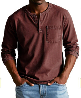 Men's Autumn And Winter Round Neck T-shirt Slim Fit T-shirt
