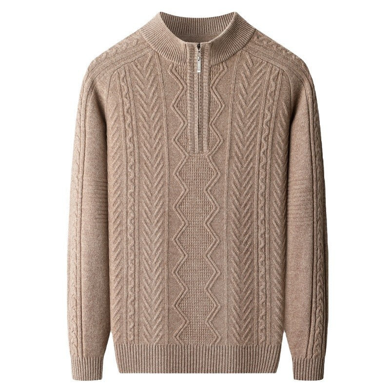 Men's Half Turtleneck Zipper Sweater