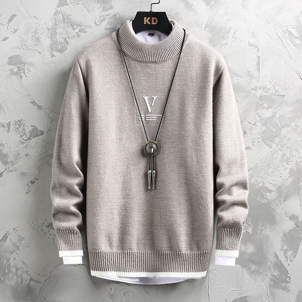 Half Turtleneck Sweater Men's Loose Long Sleeve Sweater