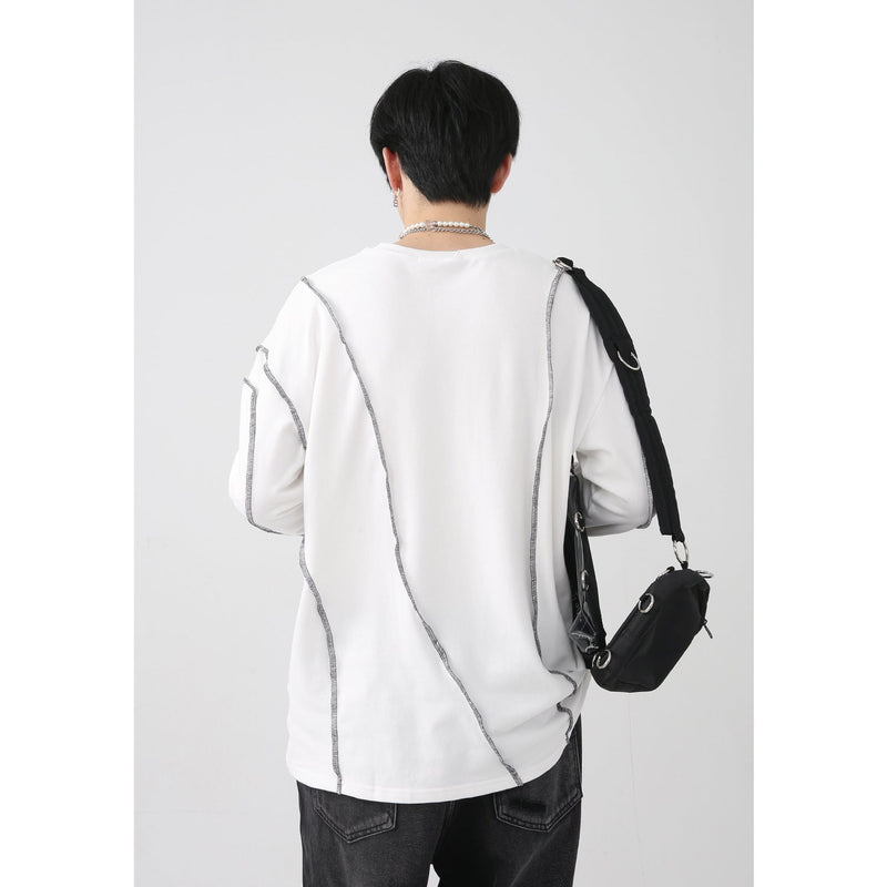 Irregular Topline Design Couples Long Sleeve T-Shirt