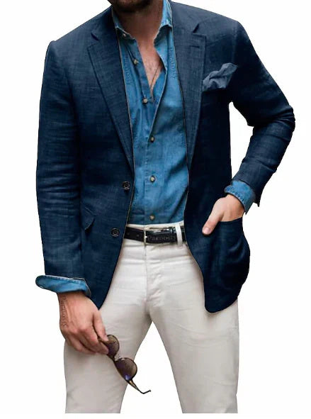 Men's Casual Slim Spring Striped Suit Jacket
