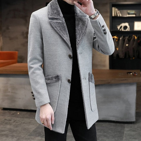 Fur And Leather Overcoat men