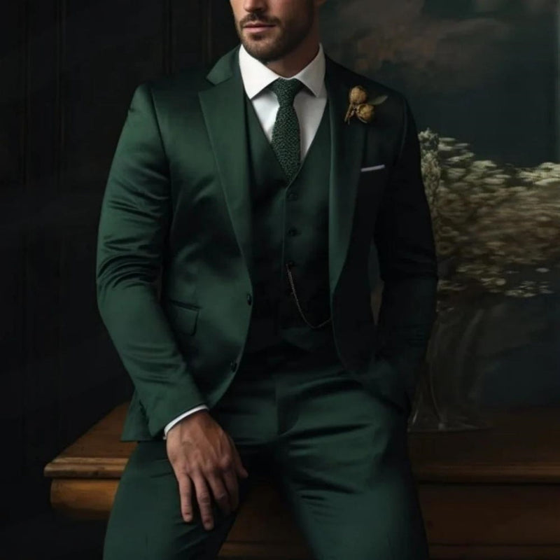 Classic Men Suit 3 Pieces Slim Fit Blazer Vest