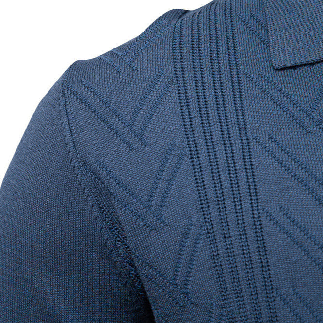 Knitted Pullover Men's Jacquard V-neck Sweater
