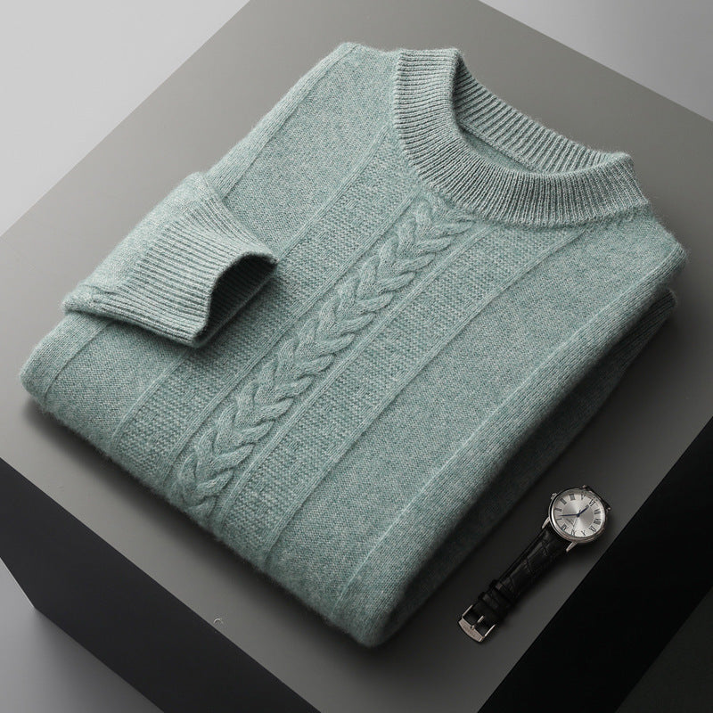 Half Collar Cashmere Men's Long Sleeve Sweater