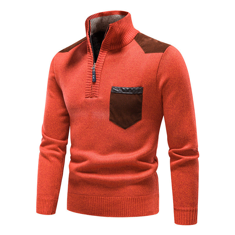 Plush Thickened Pullover Zipper Sweater