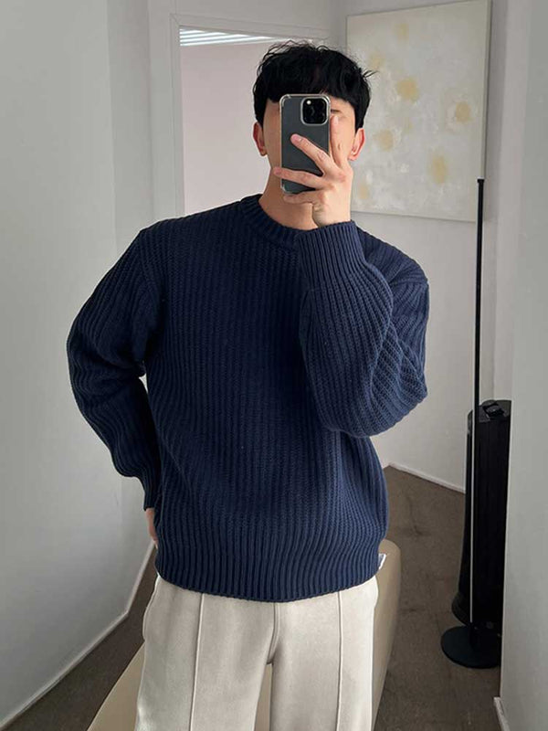 Base And Inner Layer Knit Shirt Round Neck Sweater