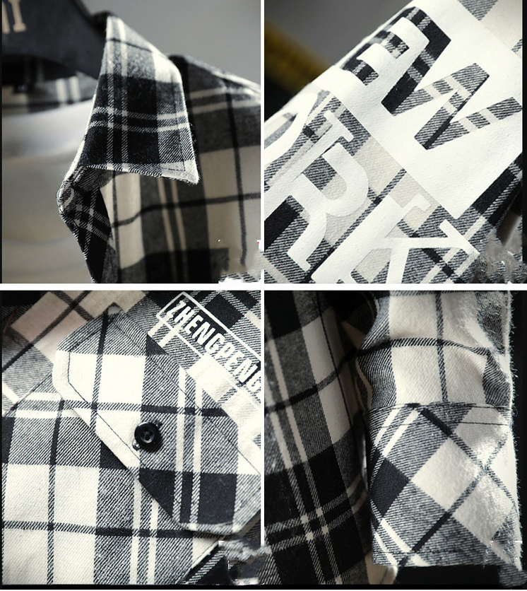 Men Casual  Slim Fit Plaid Shirt