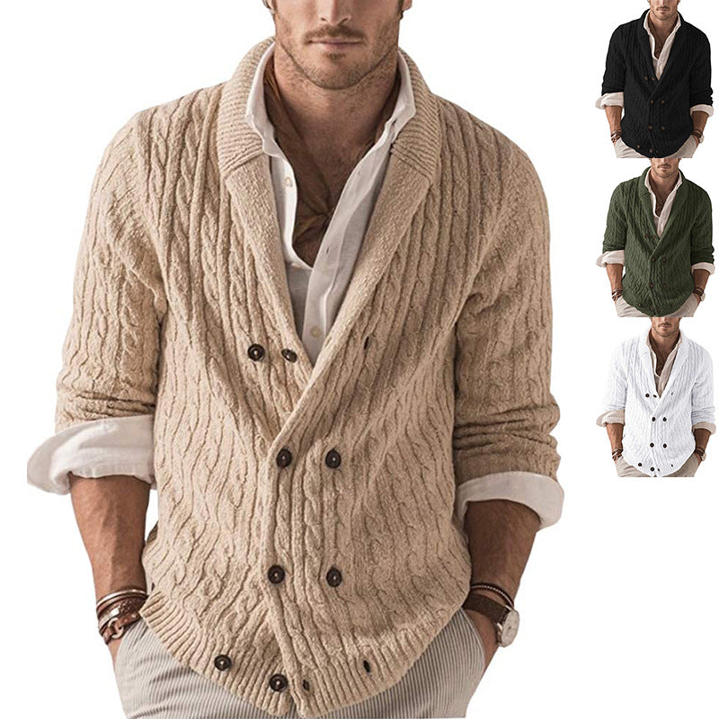 Autumn and winter new solid color knitted jacket