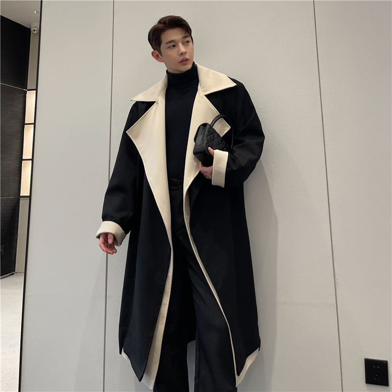 Large Lapel Mix And Match Bandage Dress Suit Coat