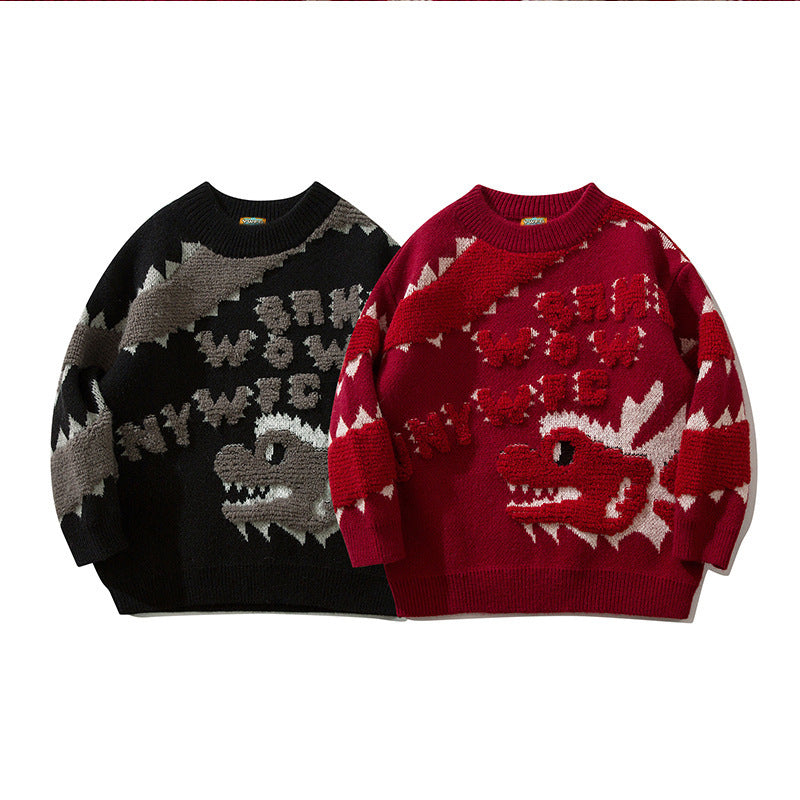 Cartoon Loose Round Neck Sweater