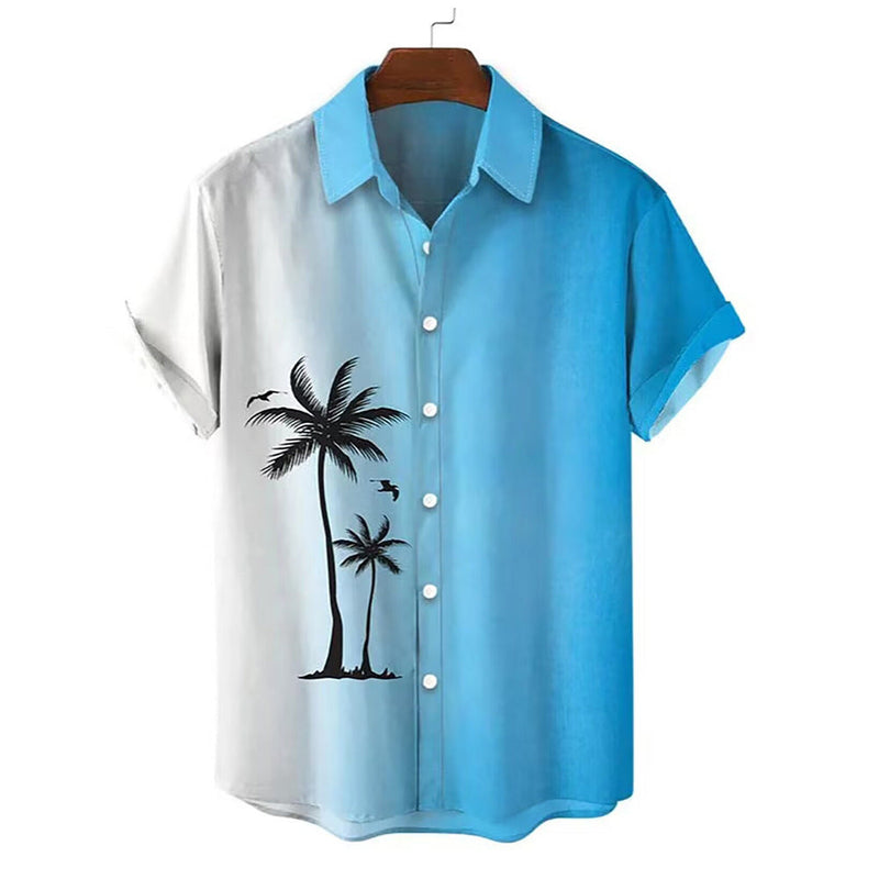 Hawaiian Men's Summer 3D Printed Short-sleeved Shirt
