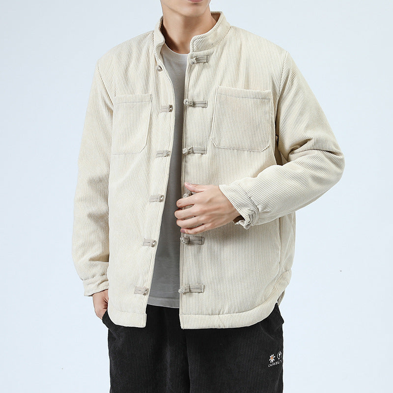 Men's Casual Cotton-padded Buckle jacket