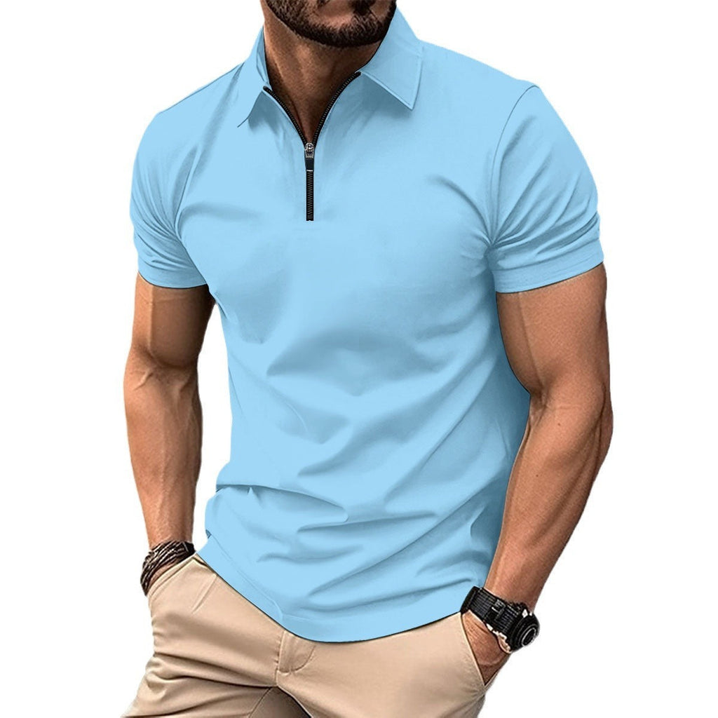 Summer Zipper Solid Color Men's shirt