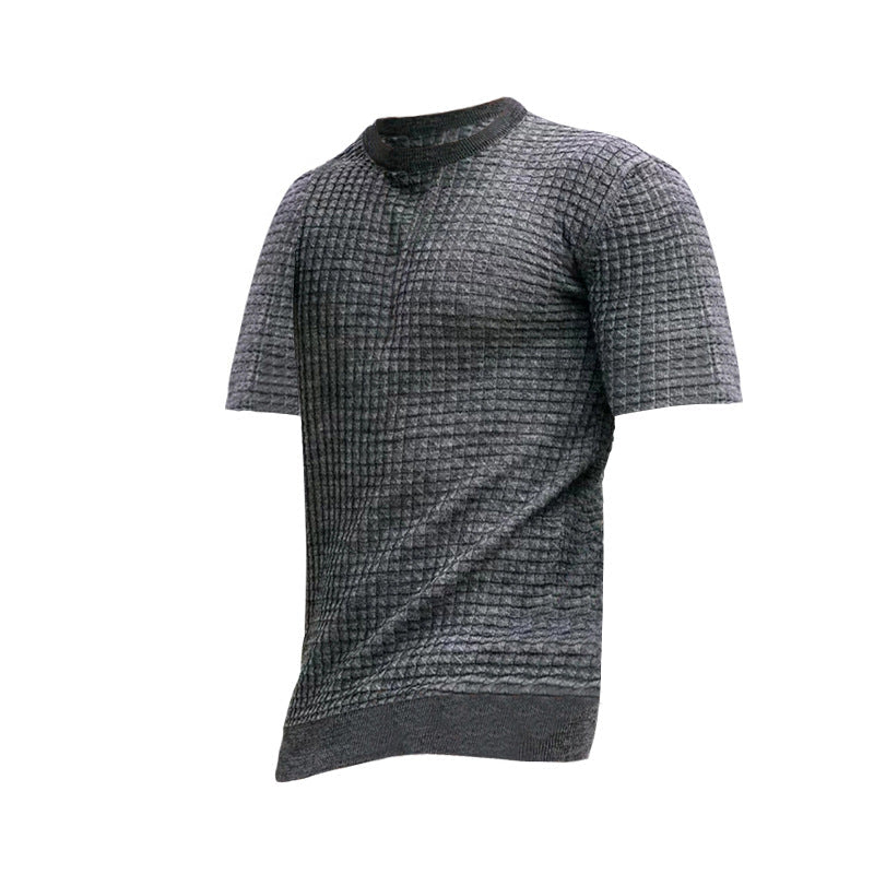 Men's Round Neck Stretch Casual T-Shirt
