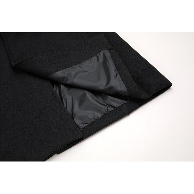 New Men's Woolen Fashion Long Trench Coat