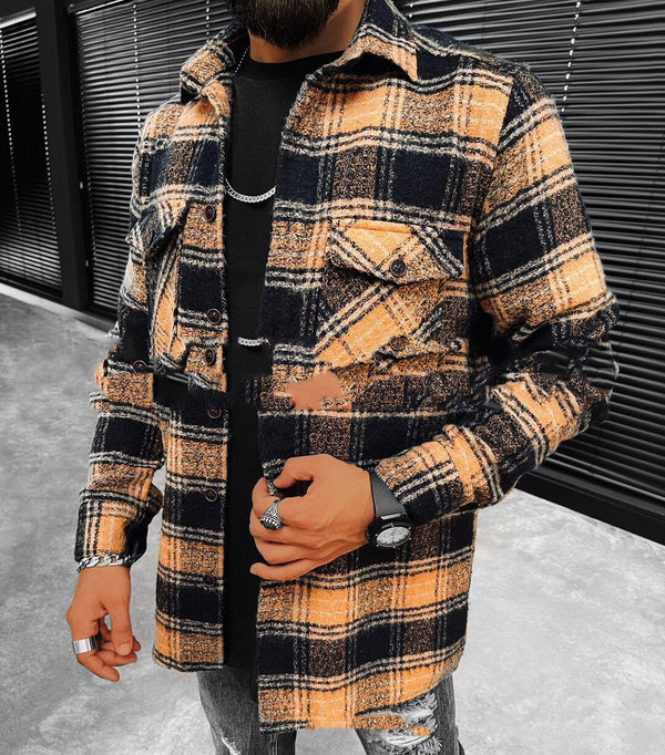 Men's Plaid Casual Shirt Jacket