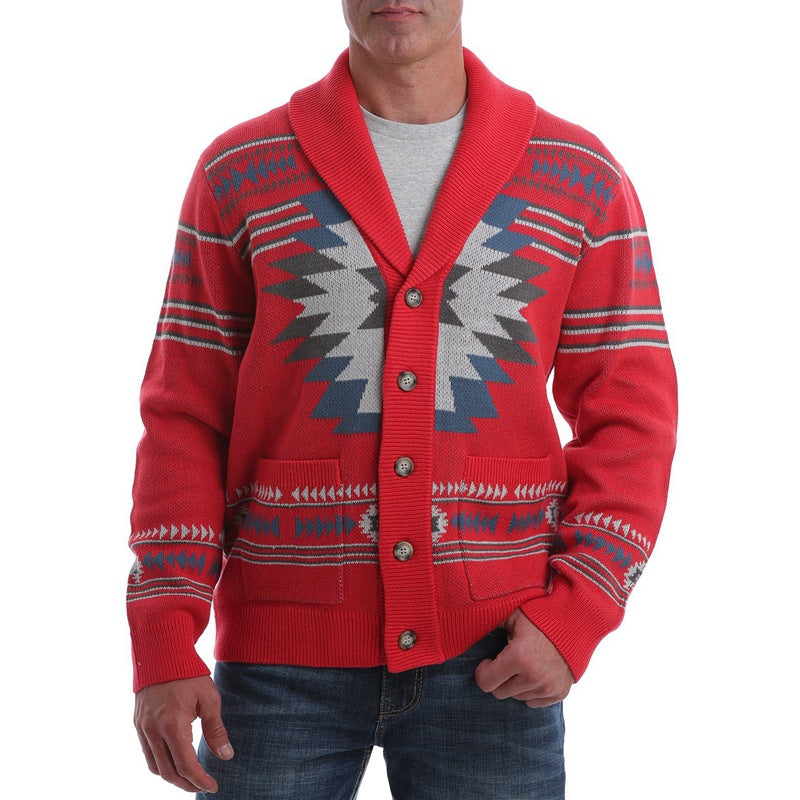 Plus Size Men's Knitted Sweater Winter Warm Coat