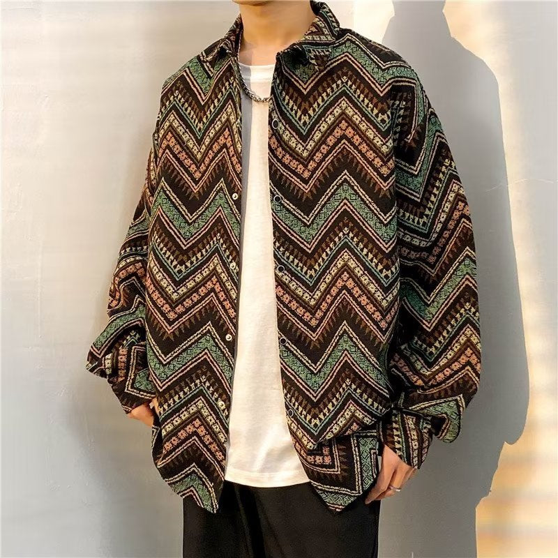 High Street Stitching Plaid jacket For Men
