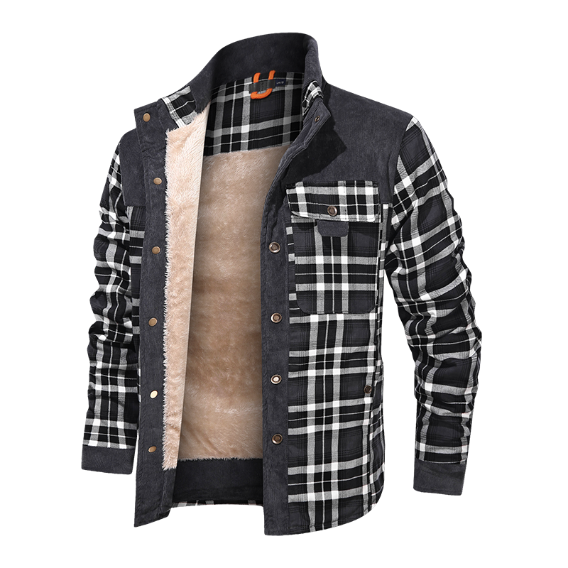 Men Warm Jacket Fleece Slim Fit Autumn Winter Jacket