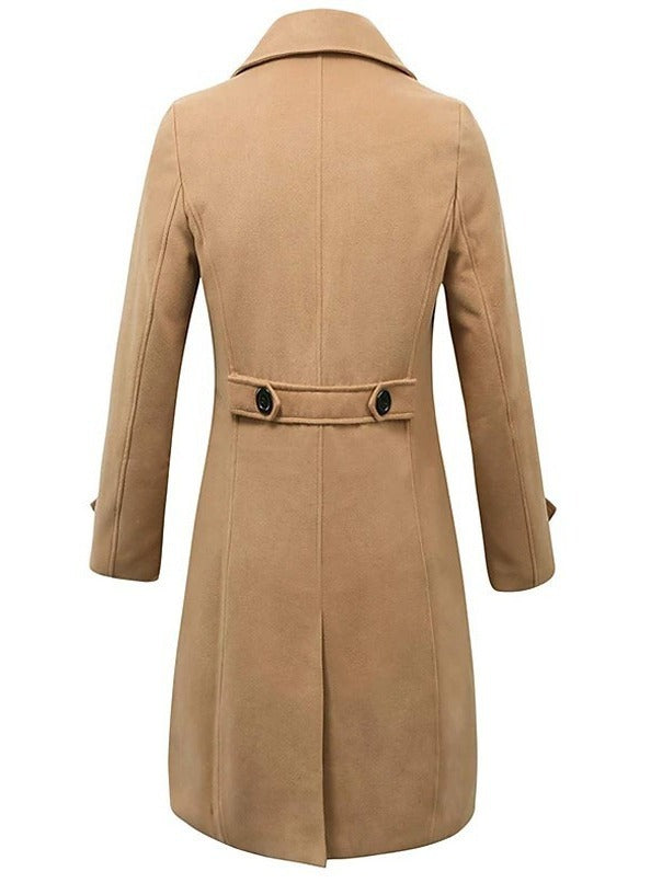 Fall Winter Men Woolen Coat Double Breasted Long coat