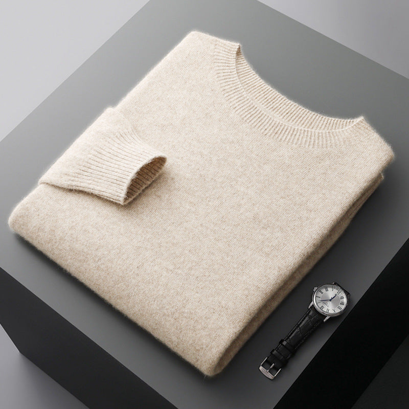 Men's Round Neck Basic Inner Match Thin Middle-aged And Elderly Bottoming Sweater